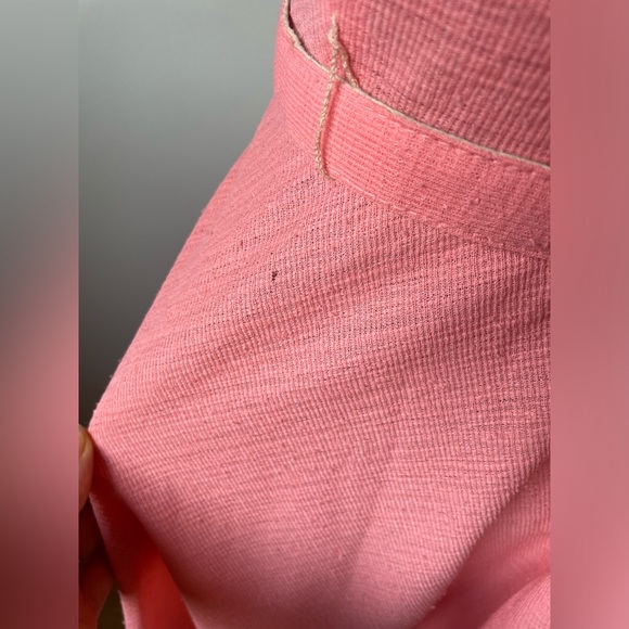 Vintage pink dress with belt and drawstring collar - Picture 12 of 12